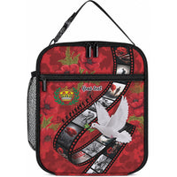 Personalised Tonga ANZAC 1915-2026 Filmstrip Lunch Bag Lest We Forget 25 April LT9 10.2 × 8.3 × 4.3 inch Red - Polynesian Pride