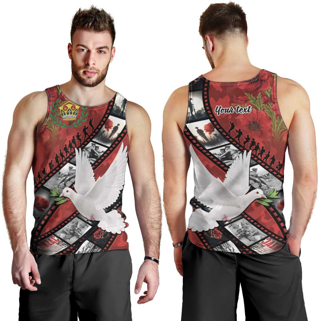 Personalised Tonga ANZAC 1915-2026 Filmstrip Men Tank Top Lest We Forget 25 April