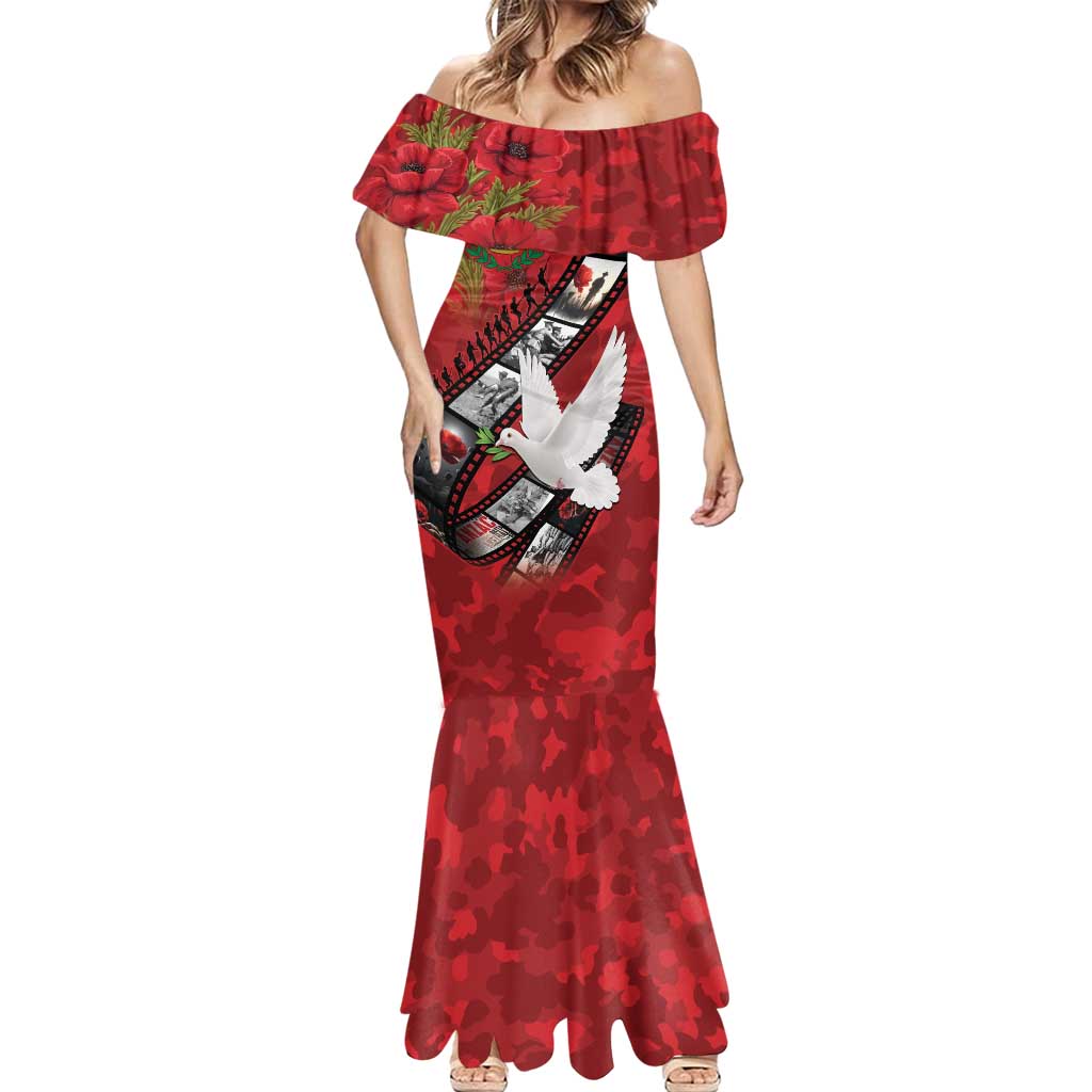 Personalised Tonga ANZAC 1915-2026 Filmstrip Mermaid Dress Lest We Forget 25 April