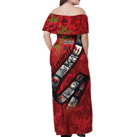 Personalised Tonga ANZAC 1915-2026 Filmstrip Off Shoulder Maxi Dress Lest We Forget 25 April
