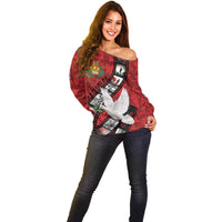 Personalised Tonga ANZAC 1915-2026 Filmstrip Off Shoulder Sweater Lest We Forget 25 April