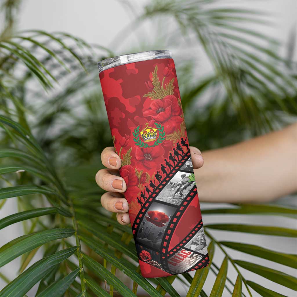 Personalised Tonga ANZAC 1915-2026 Filmstrip Skinny Tumbler Lest We Forget 25 April