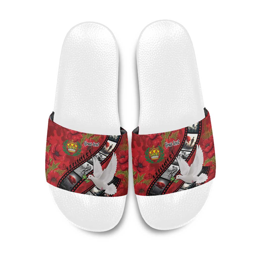 Personalised Tonga ANZAC 1915-2026 Filmstrip Slide Sandals Lest We Forget 25 April