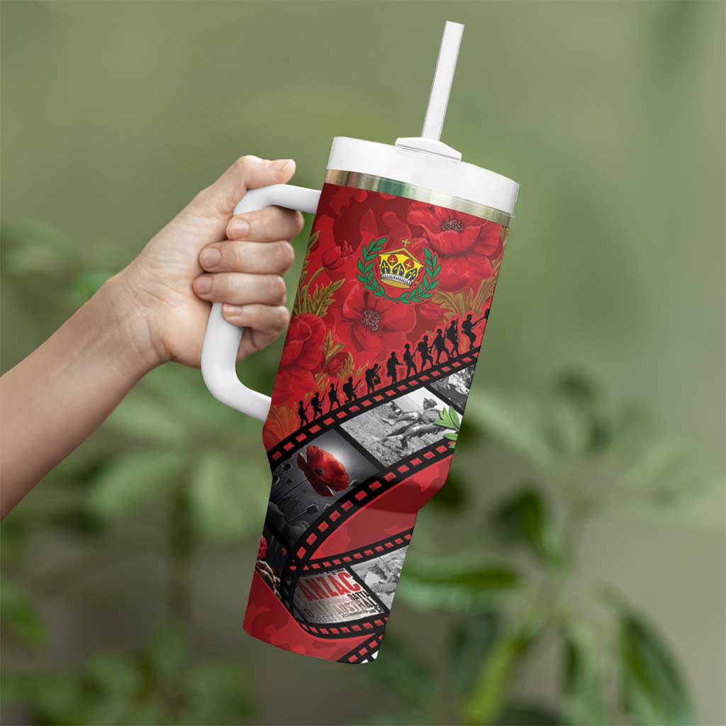 Personalised Tonga ANZAC 1915-2026 Filmstrip Tumbler With Handle Lest We Forget 25 April