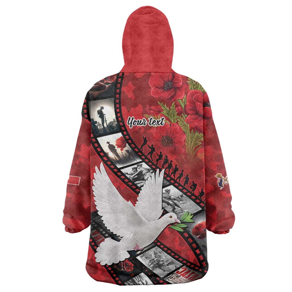 Personalised Tonga ANZAC 1915-2026 Filmstrip Wearable Blanket Hoodie Lest We Forget 25 April