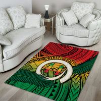 Personalised Vanuatu Yumi 44th Indipendens Dei Area Rug Vanuatuan Broad Tusk with Polynesian Tribal