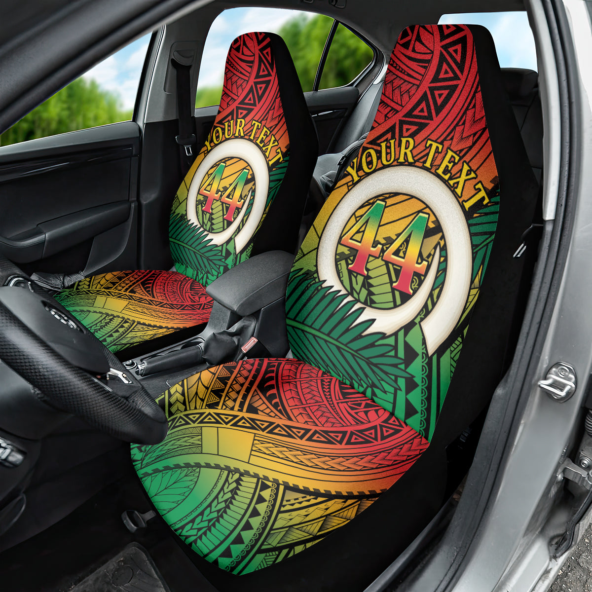 Personalised Vanuatu Yumi 44th Indipendens Dei Car Seat Cover Vanuatuan Broad Tusk with Polynesian Tribal