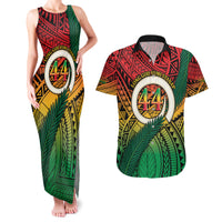 Personalised Vanuatu Yumi 44th Indipendens Dei Couples Matching Tank Maxi Dress and Hawaiian Shirt Vanuatuan Broad Tusk with Polynesian Tribal LT9 Reggae - Polynesian Pride