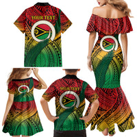 Personalised Vanuatu Yumi 44th Indipendens Dei Family Matching Mermaid Dress and Hawaiian Shirt Vanuatuan Broad Tusk with Polynesian Tribal LT9 - Polynesian Pride