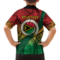 Personalised Vanuatu Yumi 44th Indipendens Dei Family Matching Off Shoulder Short Dress and Hawaiian Shirt Vanuatuan Broad Tusk with Polynesian Tribal