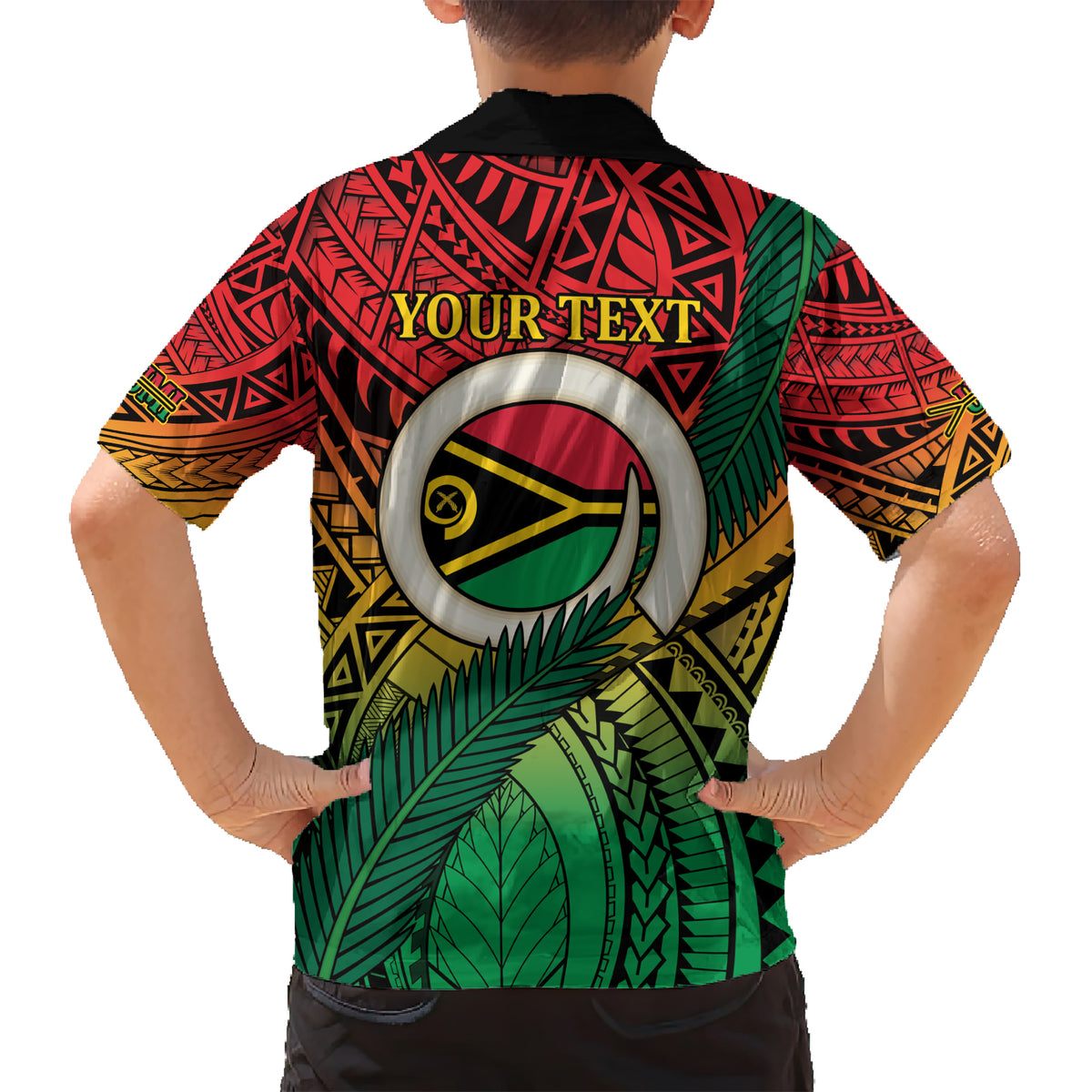Personalised Vanuatu Yumi 44th Indipendens Dei Family Matching Short Sleeve Bodycon Dress and Hawaiian Shirt Vanuatuan Broad Tusk with Polynesian Tribal LT9 - Polynesian Pride