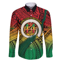 Personalised Vanuatu Yumi 44th Indipendens Dei Family Matching Short Sleeve Bodycon Dress and Hawaiian Shirt Vanuatuan Broad Tusk with Polynesian Tribal LT9 Dad's Shirt - Long Sleeve Reggae - Polynesian Pride