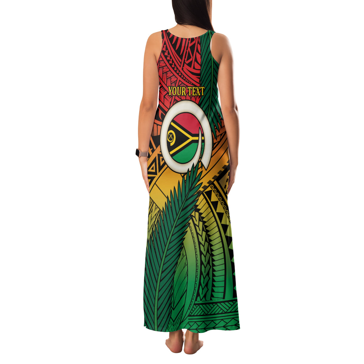 Personalised Vanuatu Yumi 44th Indipendens Dei Family Matching Tank Maxi Dress and Hawaiian Shirt Vanuatuan Broad Tusk with Polynesian Tribal