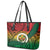 Personalised Vanuatu Yumi 44th Indipendens Dei Leather Tote Bag Vanuatuan Broad Tusk with Polynesian Tribal