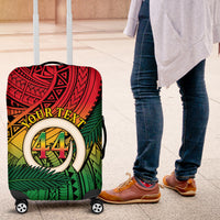 Personalised Vanuatu Yumi 44th Indipendens Dei Luggage Cover Vanuatuan Broad Tusk with Polynesian Tribal