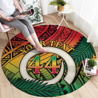 Personalised Vanuatu Yumi 44th Indipendens Dei Round Carpet Vanuatuan Broad Tusk with Polynesian Tribal