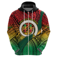 Personalised Vanuatu Yumi 44th Indipendens Dei Zip Hoodie Vanuatuan Broad Tusk with Polynesian Tribal