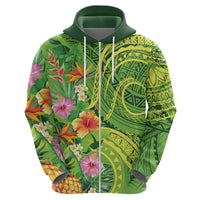 Polynesian Tribal Flower Tattoo Hoodie Special Lime Green Vibe