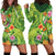 Polynesian Tribal Flower Tattoo Hoodie Dress Special Lime Green Vibe