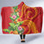 Polynesian Tribal Flower Tattoo Hooded Blanket Special Vermilion Vibe