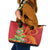 Polynesian Tribal Flower Tattoo Leather Tote Bag Special Vermilion Vibe