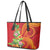 Polynesian Tribal Flower Tattoo Leather Tote Bag Special Vermilion Vibe