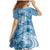 Polynesian Hibiscus Flower Tribal Family Matching Mermaid Dress and Hawaiian Shirt Blue Color