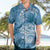 Polynesian Hibiscus Flower Tribal Hawaiian Shirt Blue Color