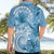 Polynesian Hibiscus Flower Tribal Hawaiian Shirt Blue Color