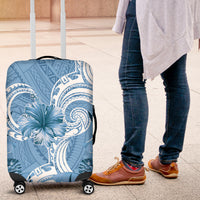 Polynesian Hibiscus Flower Tribal Luggage Cover Blue Color LT9 Blue - Polynesian Pride