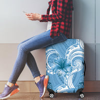 Polynesian Hibiscus Flower Tribal Luggage Cover Blue Color LT9 - Polynesian Pride