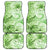 Polynesian Hibiscus Flower Tribal Car Mats Lime Green Color
