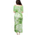 Polynesian Hibiscus Flower Tribal Family Matching Puletasi and Hawaiian Shirt Lime Green Color