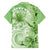 Polynesian Hibiscus Flower Tribal Hawaiian Shirt Lime Green Color