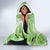 Polynesian Hibiscus Flower Tribal Hooded Blanket Lime Green Color