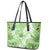 Polynesian Hibiscus Flower Tribal Leather Tote Bag Lime Green Color