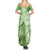 Polynesian Hibiscus Flower Tribal Summer Maxi Dress Lime Green Color