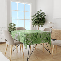 Polynesian Hibiscus Flower Tribal Tablecloth Lime Green Color
