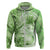 Polynesian Hibiscus Flower Tribal Zip Hoodie Lime Green Color
