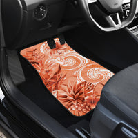 Polynesian Hibiscus Flower Tribal Car Mats Peach Color