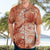 Polynesian Hibiscus Flower Tribal Hawaiian Shirt Peach Color