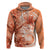 Polynesian Hibiscus Flower Tribal Hoodie Peach Color