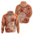 Polynesian Hibiscus Flower Tribal Hoodie Peach Color