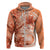 Polynesian Hibiscus Flower Tribal Zip Hoodie Peach Color