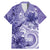 Polynesian Hibiscus Flower Tribal Family Matching Mermaid Dress and Hawaiian Shirt Violet Color