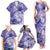 Polynesian Hibiscus Flower Tribal Family Matching Tank Maxi Dress and Hawaiian Shirt Violet Color
