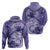 Polynesian Hibiscus Flower Tribal Hoodie Violet Color