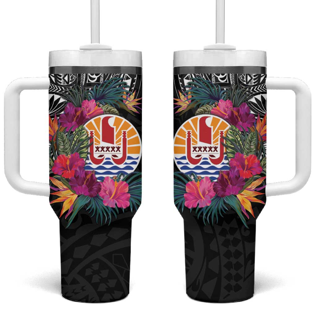 Tahiti Island Tumbler With Handle French Polynesian Tropical