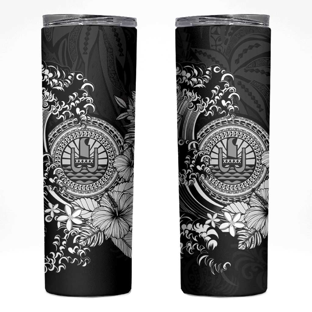 Black Polynesian Tahiti Island Skinny Tumbler The Wave of Water