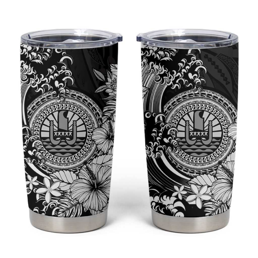 Black Polynesian Tahiti Island Tumbler Cup The Wave of Water